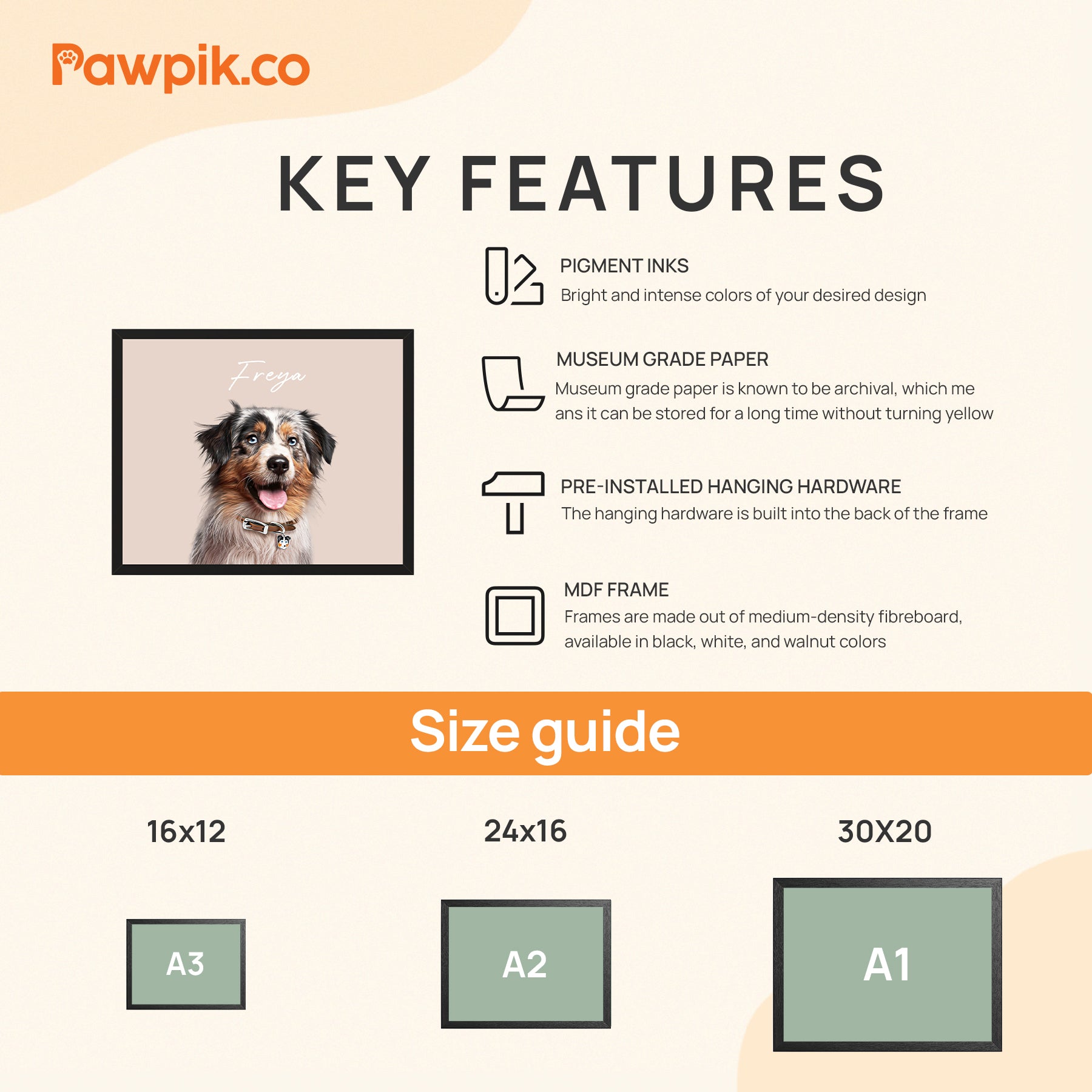 Funny Custom Dog & Cat Horizontal Frame Poster - Gift for Friends