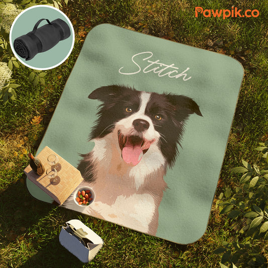 Super Cute Customized Cat Cartoon Picnic Blanket - Gift For Pet Lovers