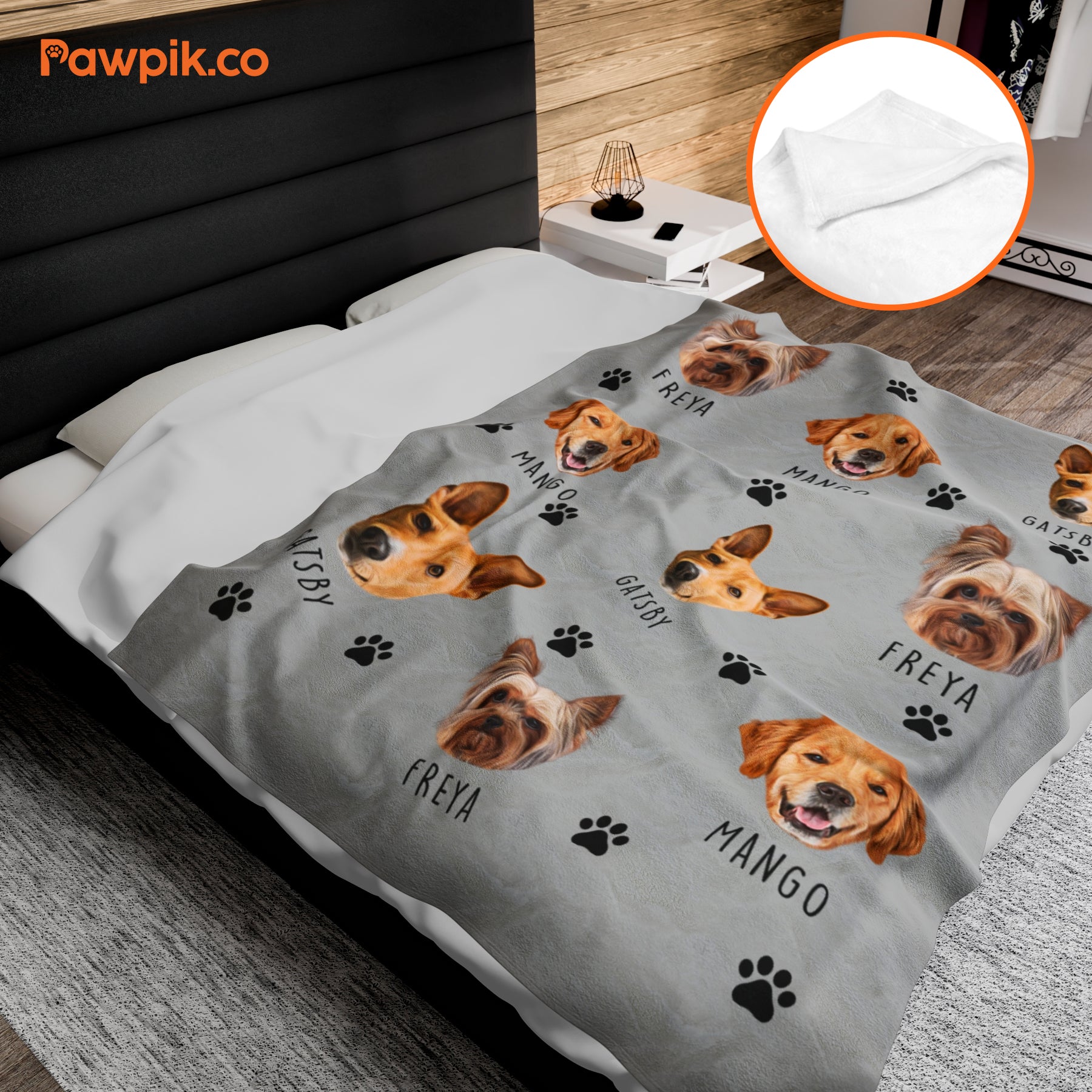 Super Cute Personalized Dog & Cat Velvet Blanket - Gift For Pet Lovers