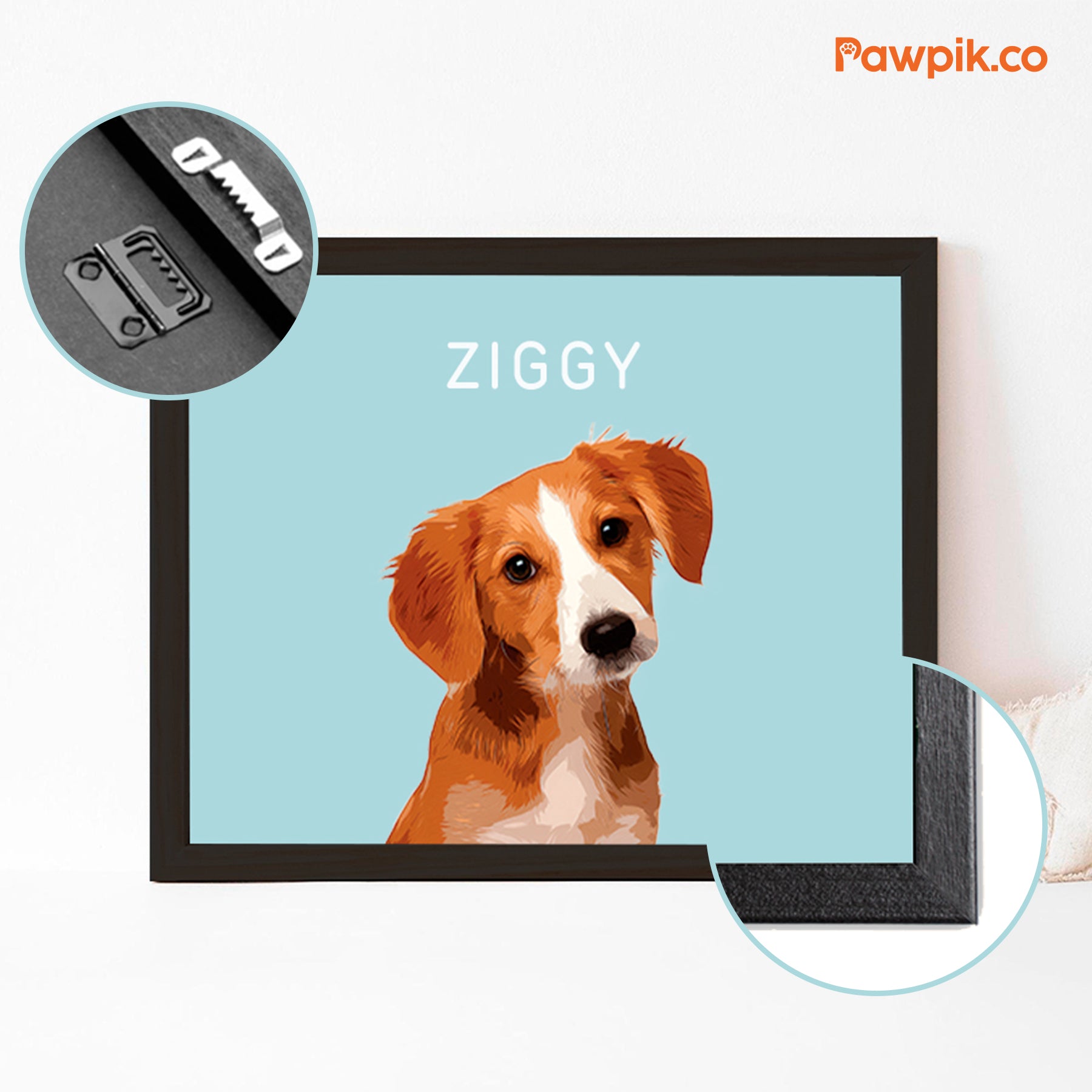 Super Cute Customized Cat Portrait Cartoon Horizontal Frame Canvas - Gift for Pet Lovers