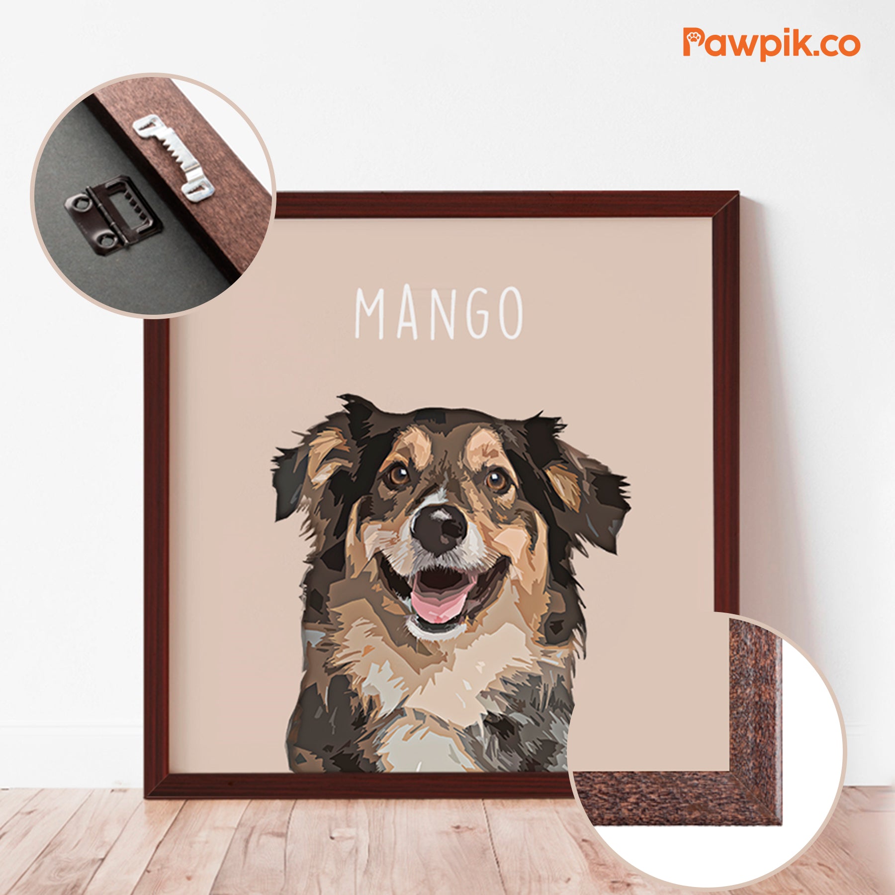 Super Cute Custom Dog Square Frame Canvas - Gift for Pet Lovers