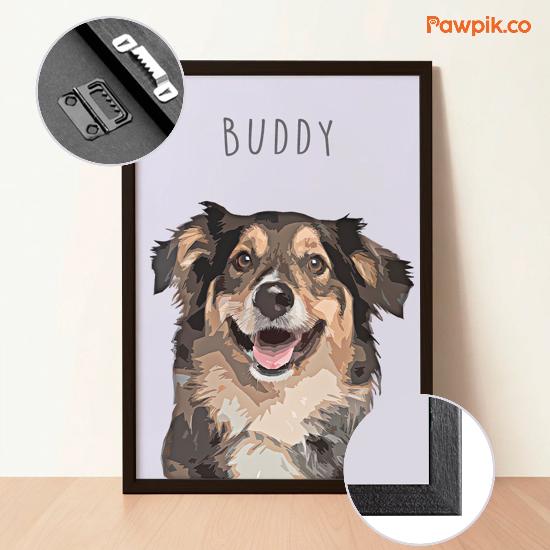 Super Cute Custom Pet Portrait Vertical Frame Canvas - Gift For Bestie