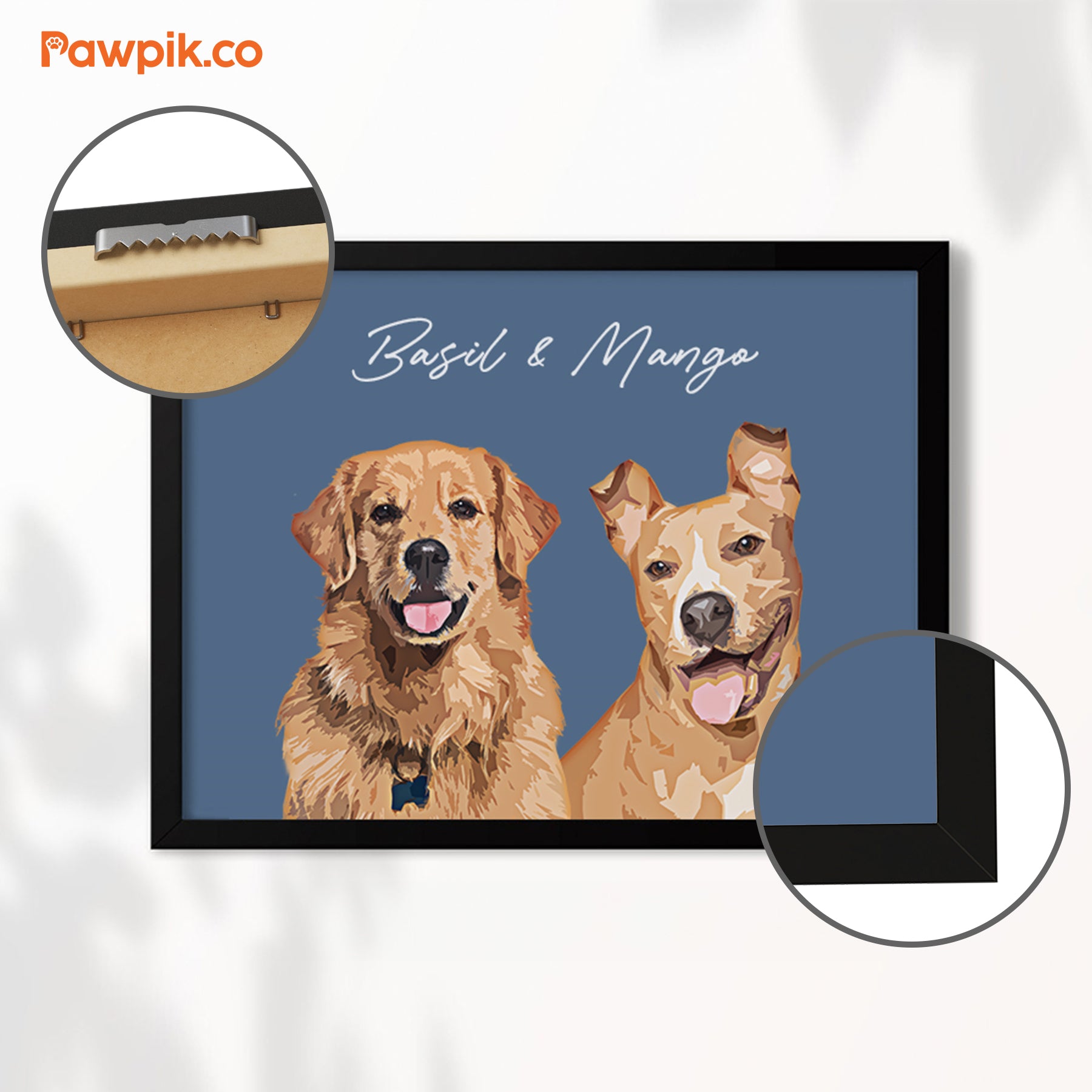 Funny Custom Dog & Cat Horizontal Frame Poster - Gift for Friends