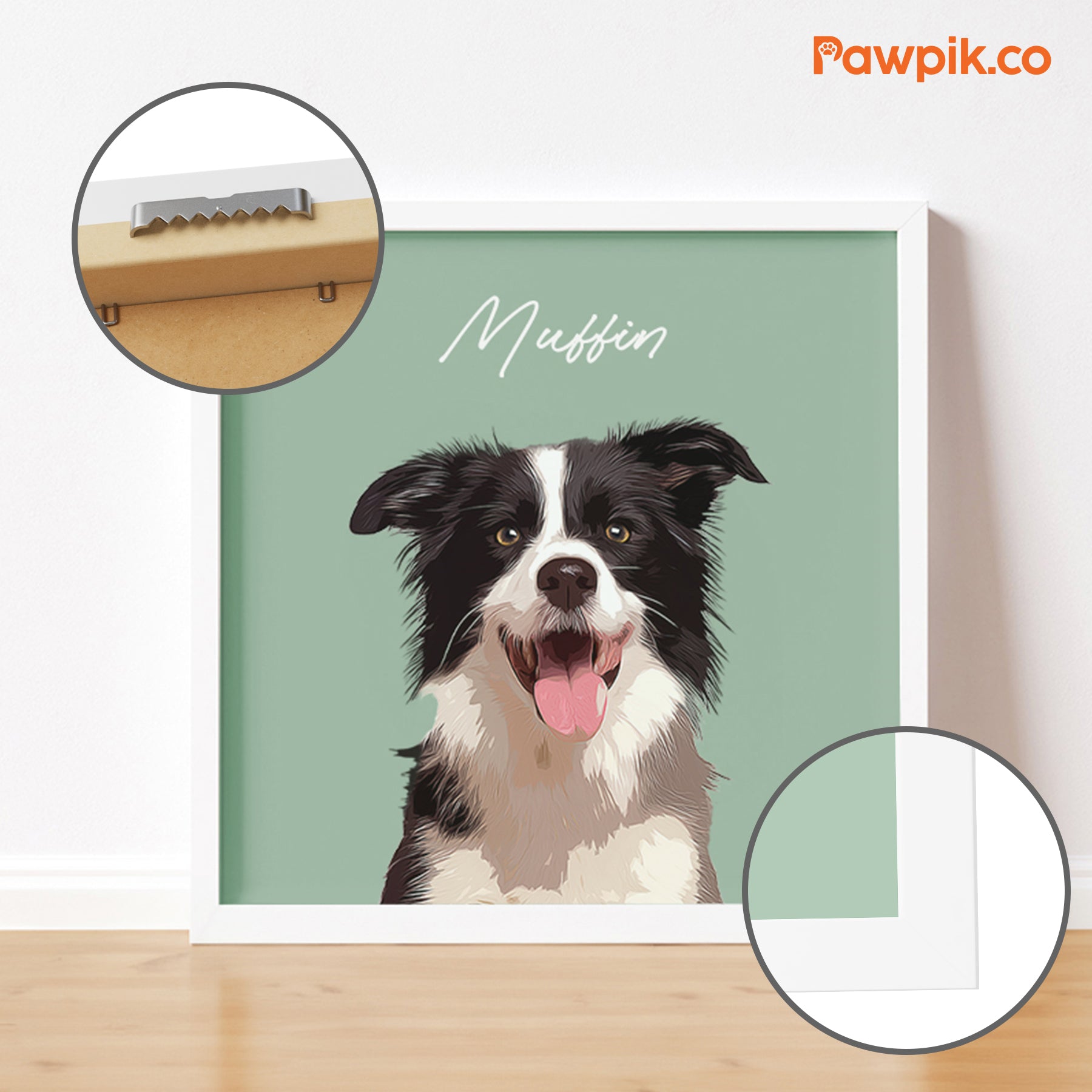 Super Cute Personalized Cat Portrait Square Frame Poster - Gift For Pet Lovers