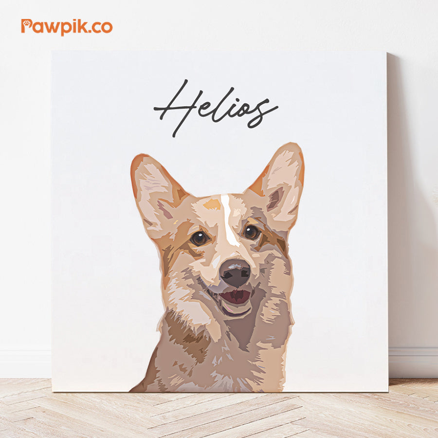 Digital Customized Pet Portrait Canvas & Poster - Gift For Dog Lovers