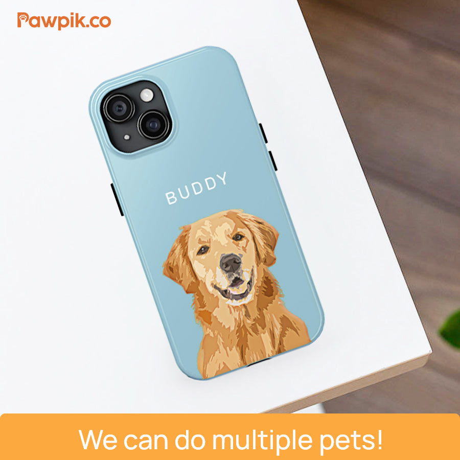 Personalized Super Cute Pet Portrait Tough Phone Case - Gift For Pet Lovers