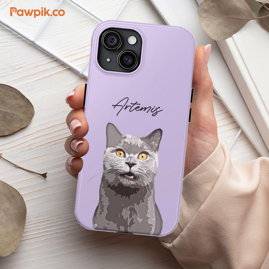 Personalized Super Cute Pet Portrait Tough Phone Case - Gift For Pet Lovers
