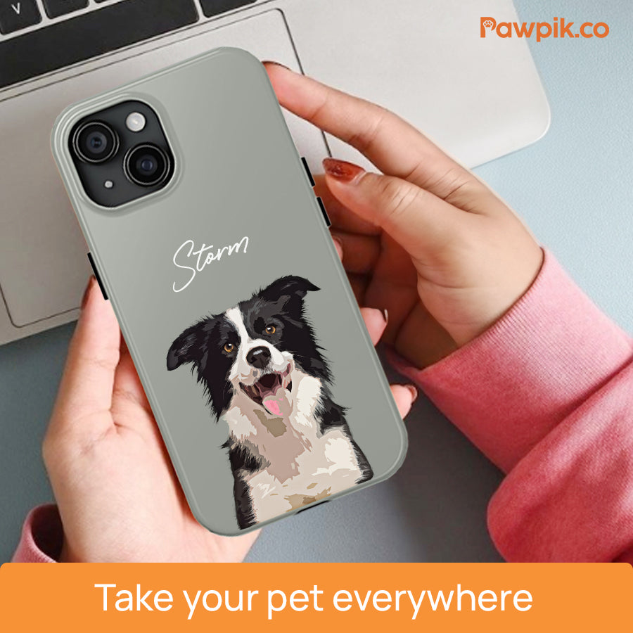Personalized Super Cute Pet Portrait Tough Phone Case - Gift For Pet Lovers