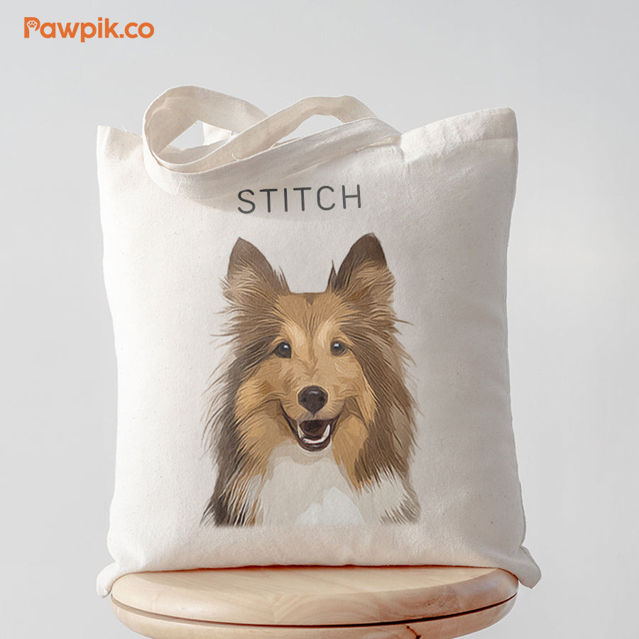 Personalized Adorable Pet Portrait Tote Bag - Gift for Pet Lovers