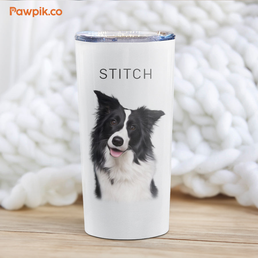 Personalized Colorful Pet Portrait Push-on Lid Tumbler - Gift For Pet Lovers