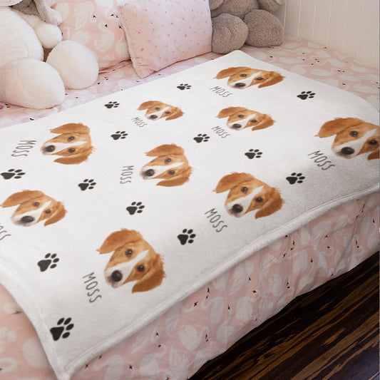 Lovely Customized Dog Cartoon Velvet Blanket - Gift For Pet Lovers