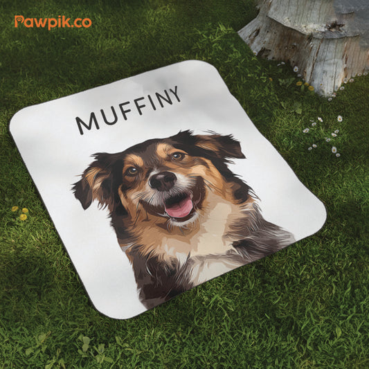 Funny Custom Dog Cartoon Picnic Blanket - Gift For Bestie