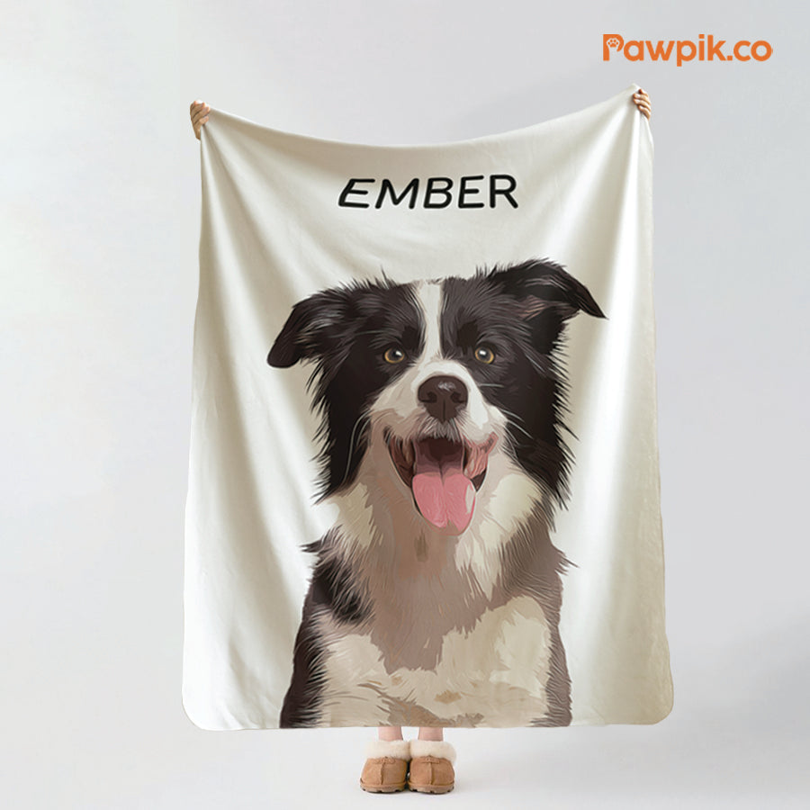 Super Cute Custom Dog Cartoon Sherpa Fleece Blanket - Gift For Pet Lovers