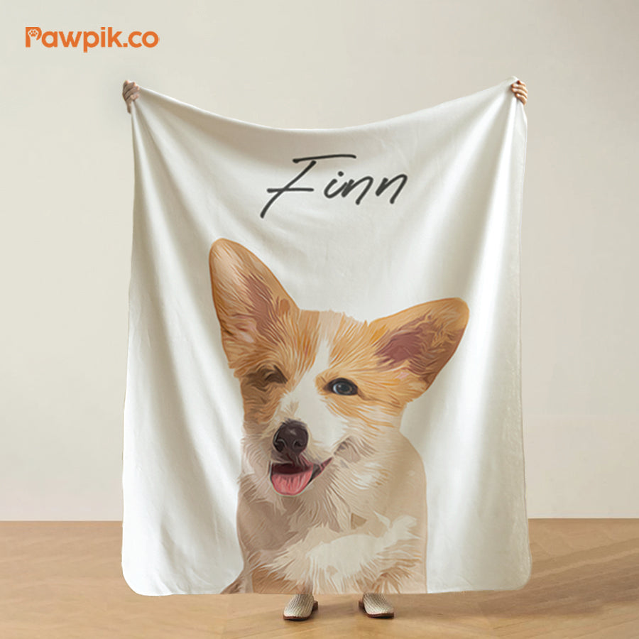 Super Cute Custom Dog Cartoon Sherpa Fleece Blanket - Gift For Pet Lovers