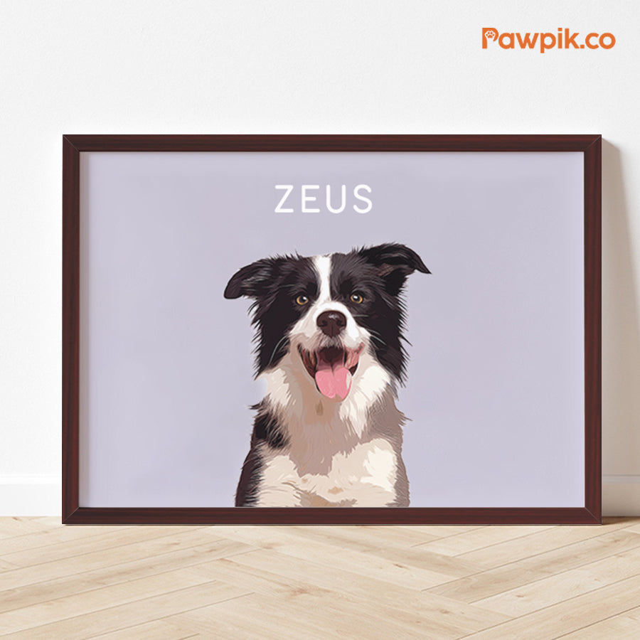 Super Cute Custom Dog Portrait Cartoon Horizontal Frame Canvas - Gift for Pet Lovers