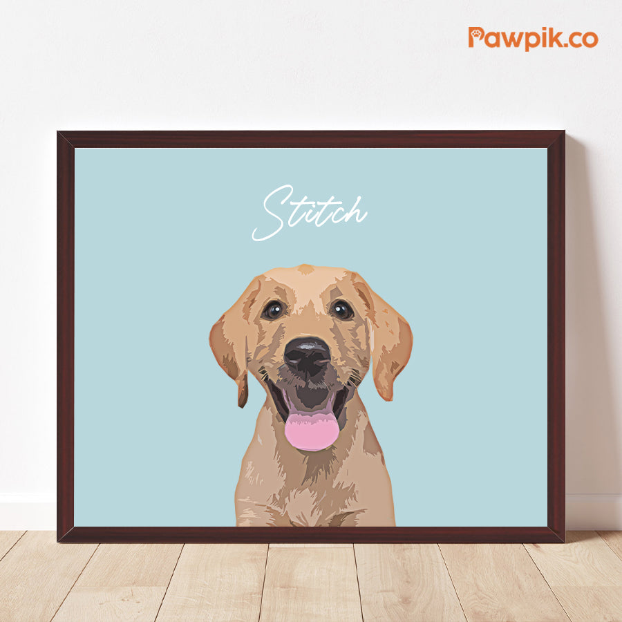 Super Cute Customized Cat Portrait Cartoon Horizontal Frame Canvas - Gift for Pet Lovers