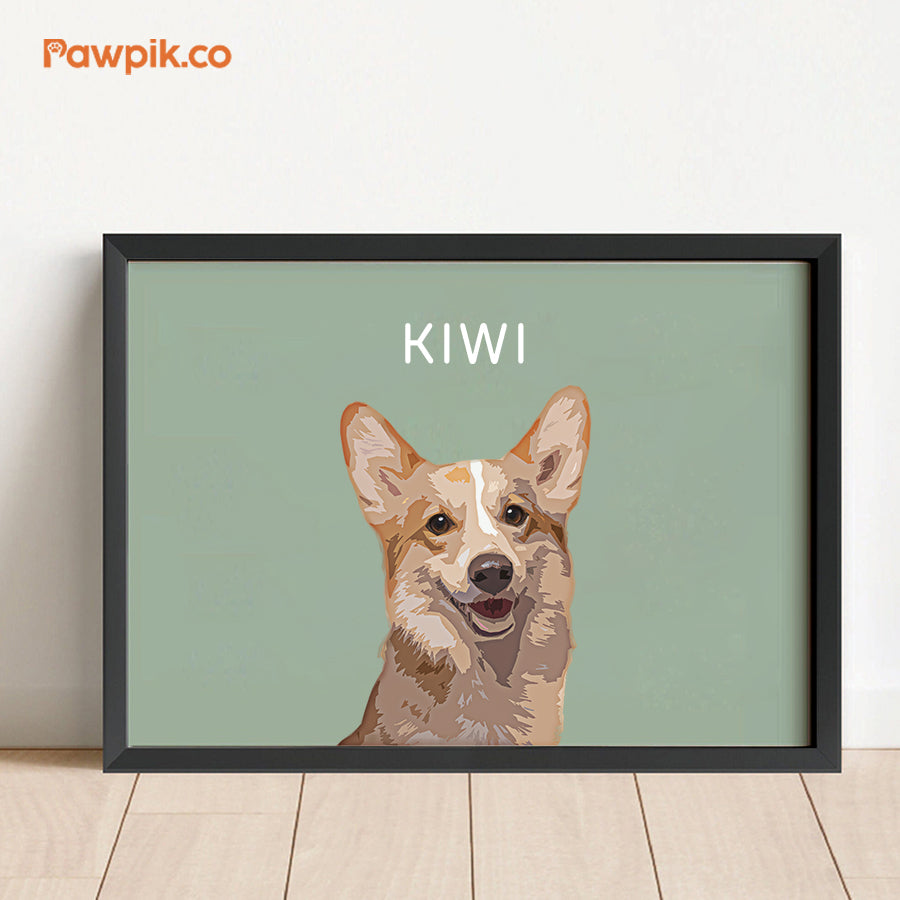 Super Cute Customized Cat Portrait Cartoon Horizontal Frame Canvas - Gift for Pet Lovers