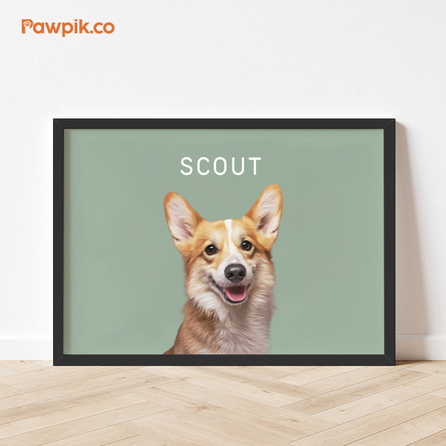 Lovely Personalized Pet Portrait Horizontal Frame Canvas - Gift for Friends