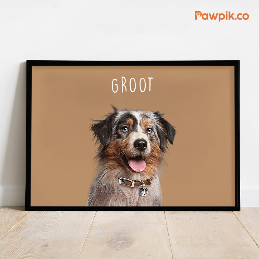 Lovely Personalized Pet Portrait Horizontal Frame Canvas - Gift for Friends
