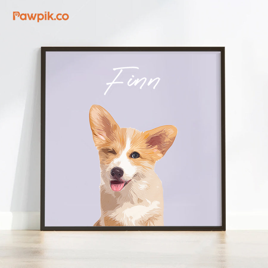 Funny Personalized Pet Cartoon Square Frame Canvas - Gift for Dog Lovers