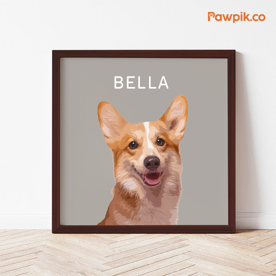 Funny Personalized Pet Cartoon Square Frame Canvas - Gift for Dog Lovers
