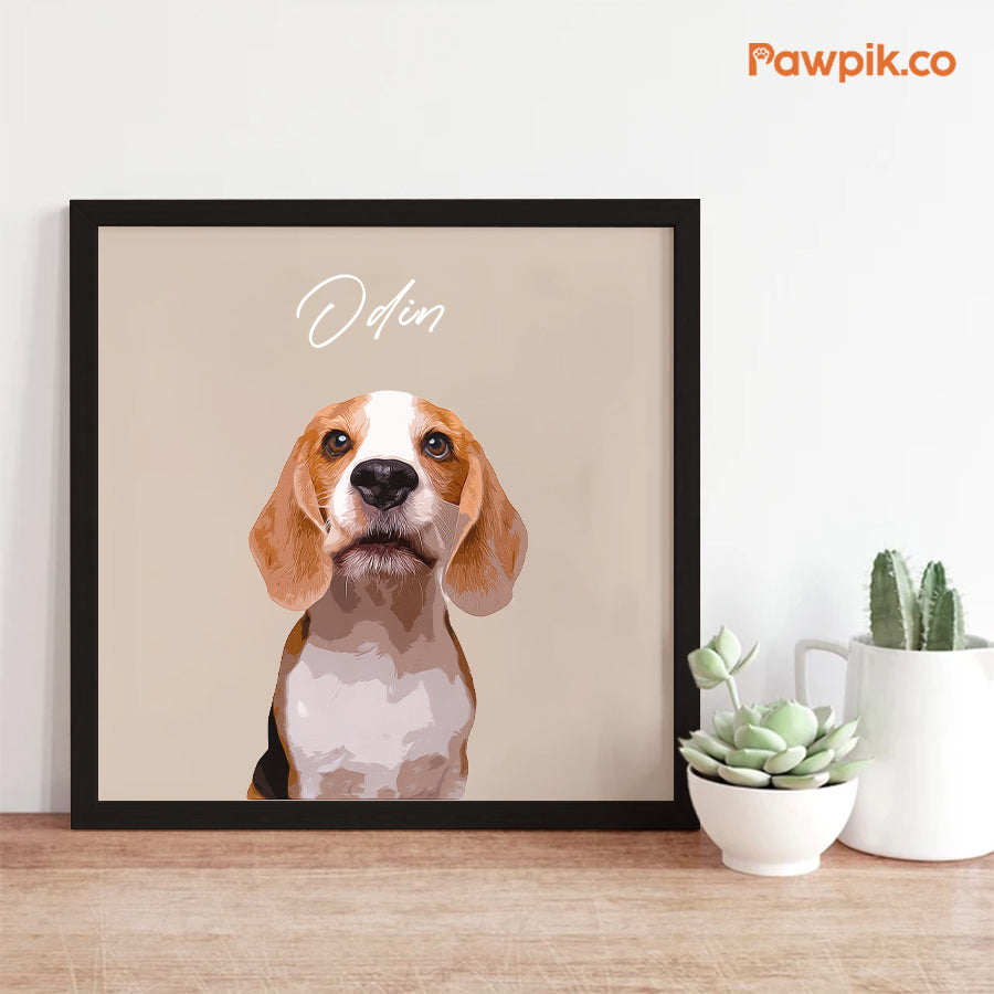Funny Personalized Pet Cartoon Square Frame Canvas - Gift for Dog Lovers