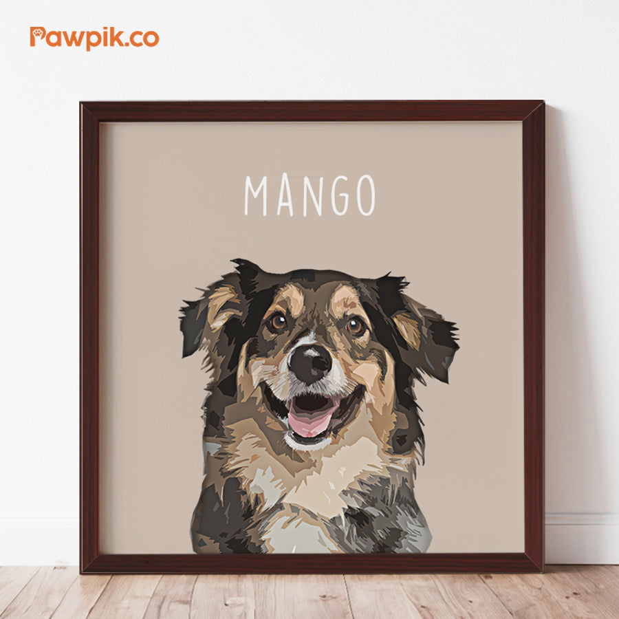 Super Cute Custom Dog Square Frame Canvas - Gift for Pet Lovers