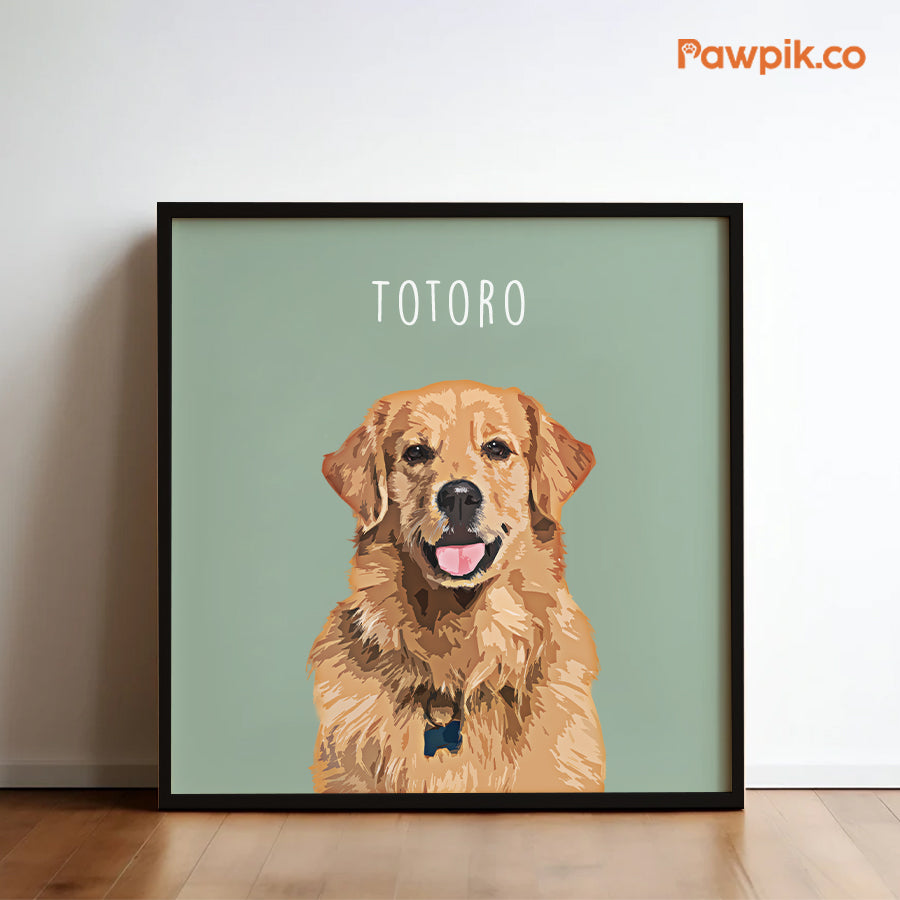 Super Cute Custom Dog Square Frame Canvas - Gift for Pet Lovers