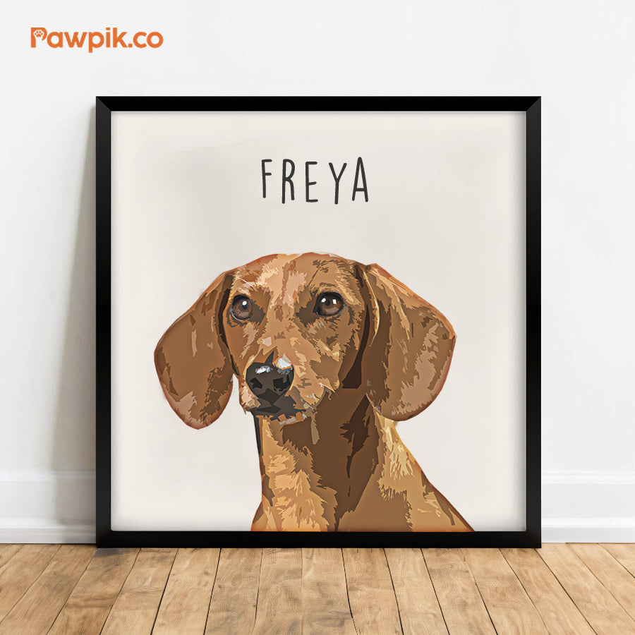 Super Cute Custom Dog Square Frame Canvas - Gift for Pet Lovers