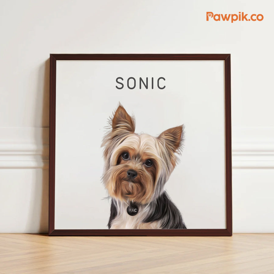 Lovely Personalized Pet Square Frame Canvas - Gift for Bestie