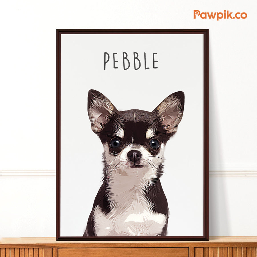 Funny Personalized Dog Portrait Cartoon Vertical Frame Canvas - Gift For Pet Lovers