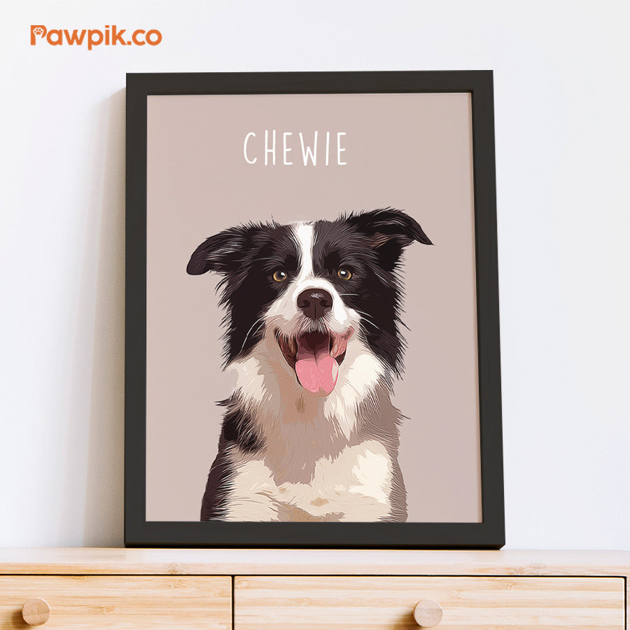 Funny Personalized Dog Portrait Cartoon Vertical Frame Canvas - Gift For Pet Lovers