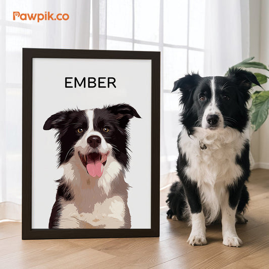 Funny Personalized Dog Portrait Cartoon Vertical Frame Canvas - Gift For Pet Lovers