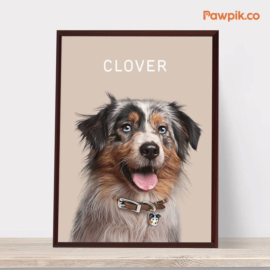 Super Cute Custom Pet Portrait Vertical Frame Canvas - Gift For Bestie