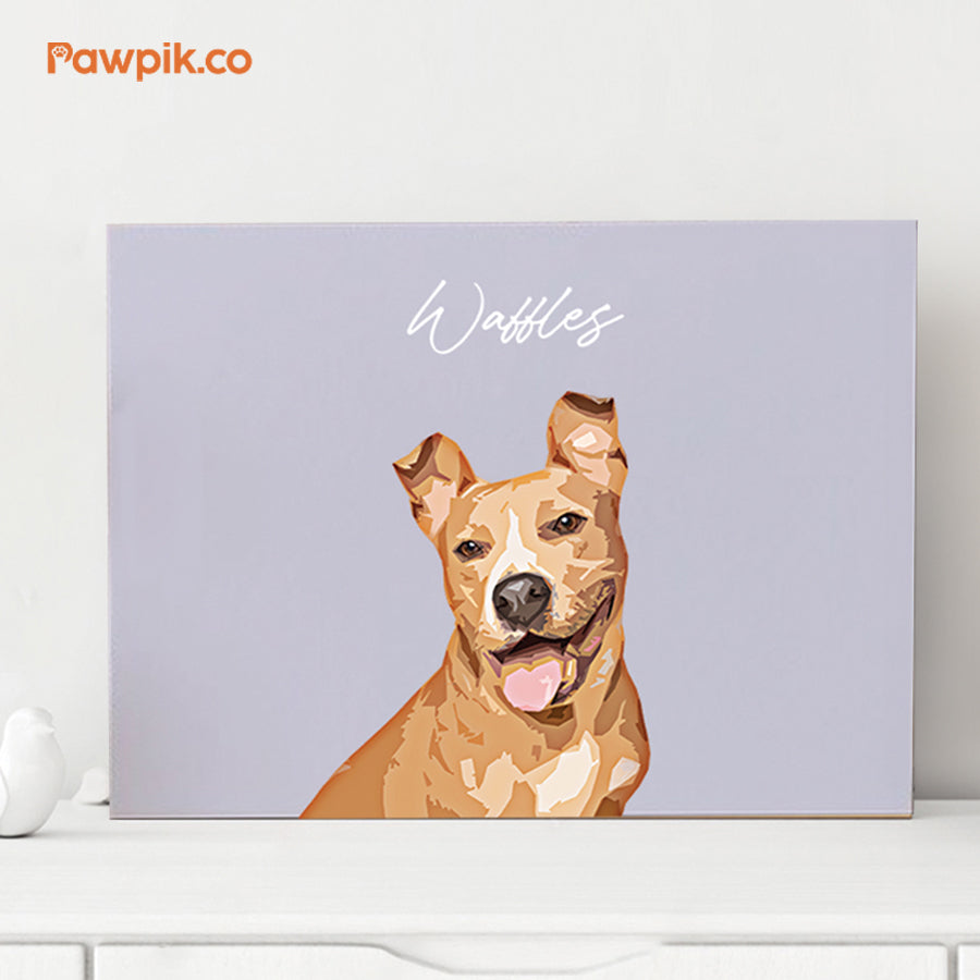 Lovely Customized Pet Portrait Cartoon Horizontal Canvas - Gift for Dog Lovers