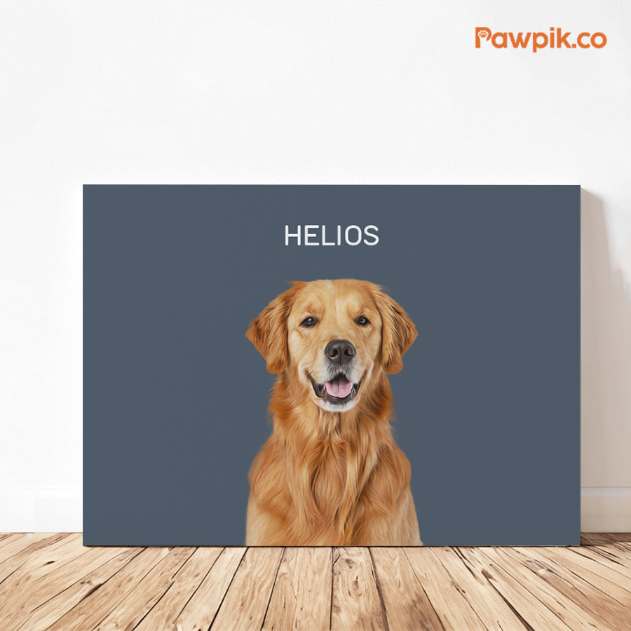 Super Cute Custom Dod & Cat Portrait Horizontal Canvas - Gift For Pet Lovers