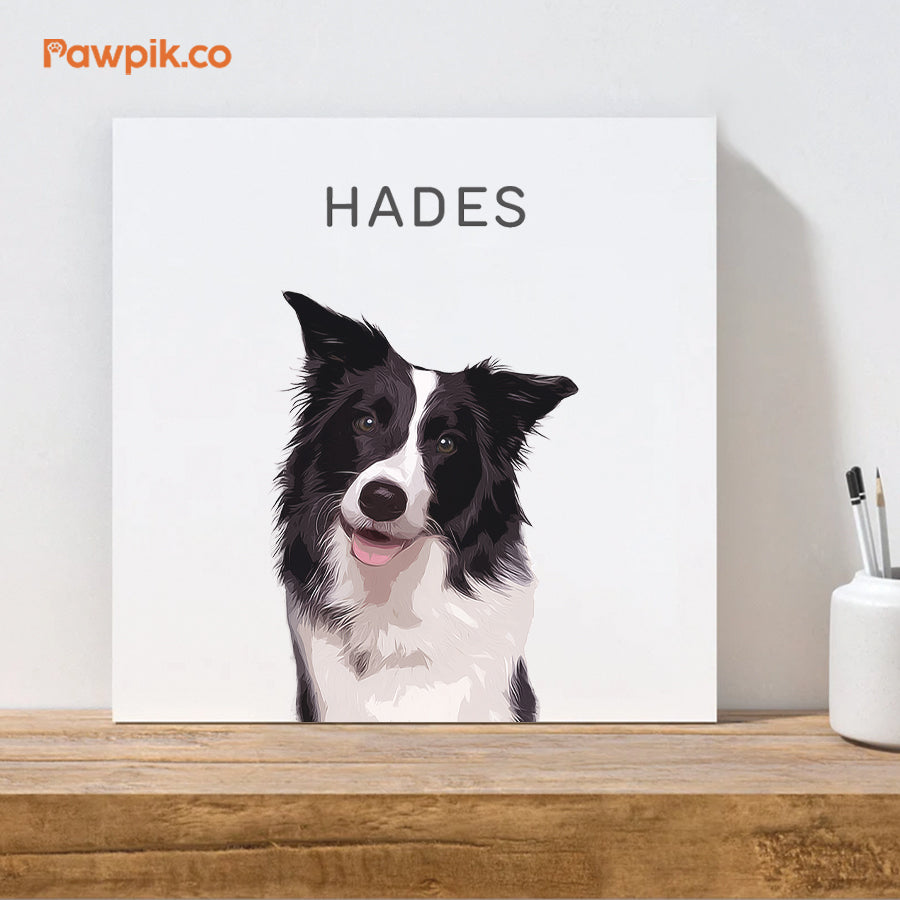 Lovely Personalized Dog Cartoon Square Canvas - Gift for Bestie