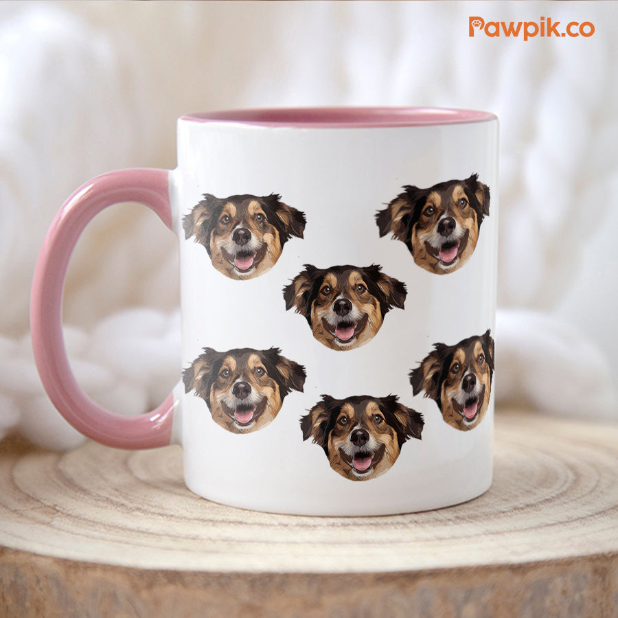 Personalized  Funny Pet Face Accent Mug - Gift for Pet Lovers