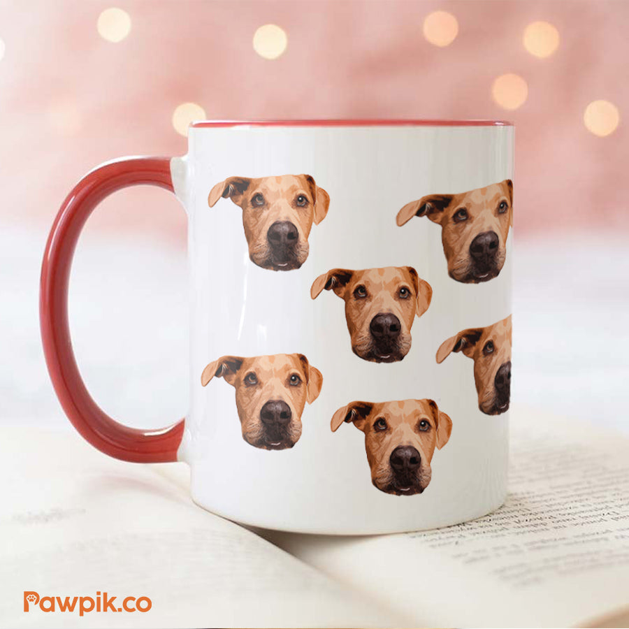 Personalized  Funny Pet Face Accent Mug - Gift for Pet Lovers