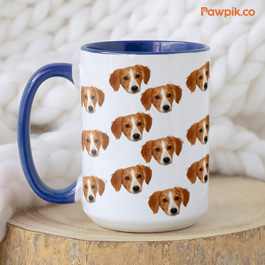 Personalized  Funny Pet Face Accent Mug - Gift for Pet Lovers