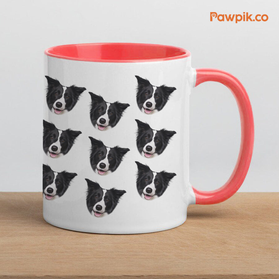 Personalized Adorable Pet Face Accent Mug - Gift for Pet Lovers