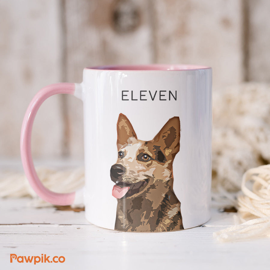 Personalized Super Cute Adorable Pet Portrait Accent Mug - Gift for Pet Lovers