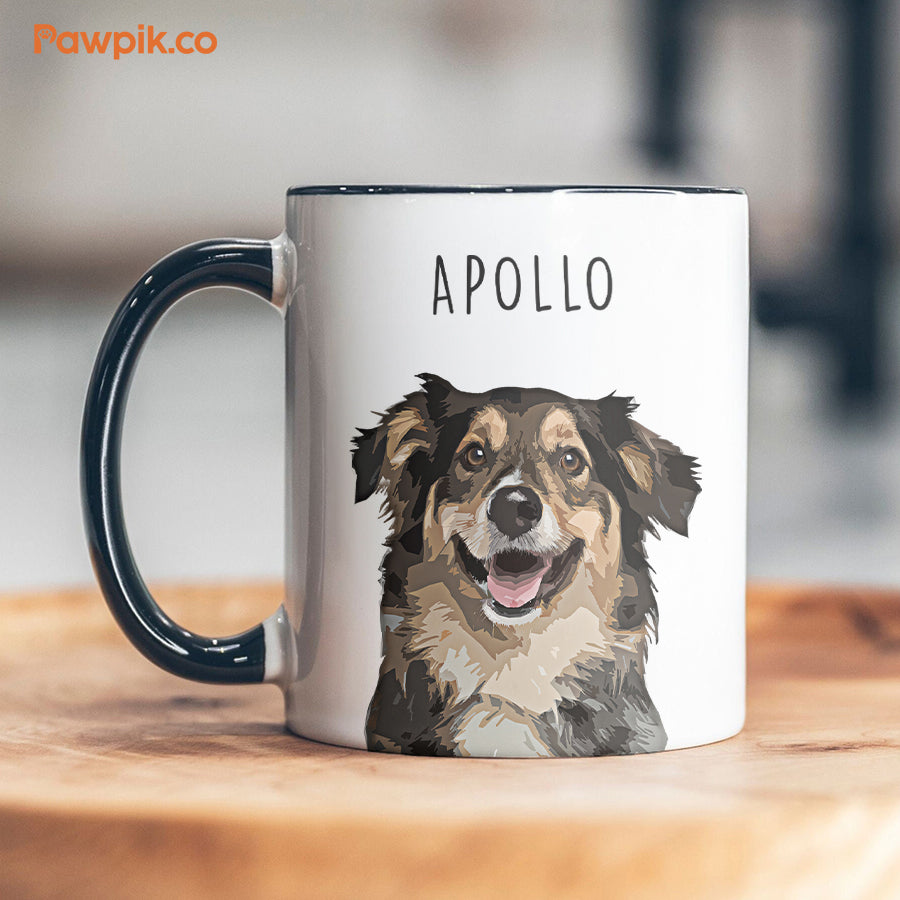 Personalized Super Cute Adorable Pet Portrait Accent Mug - Gift for Pet Lovers