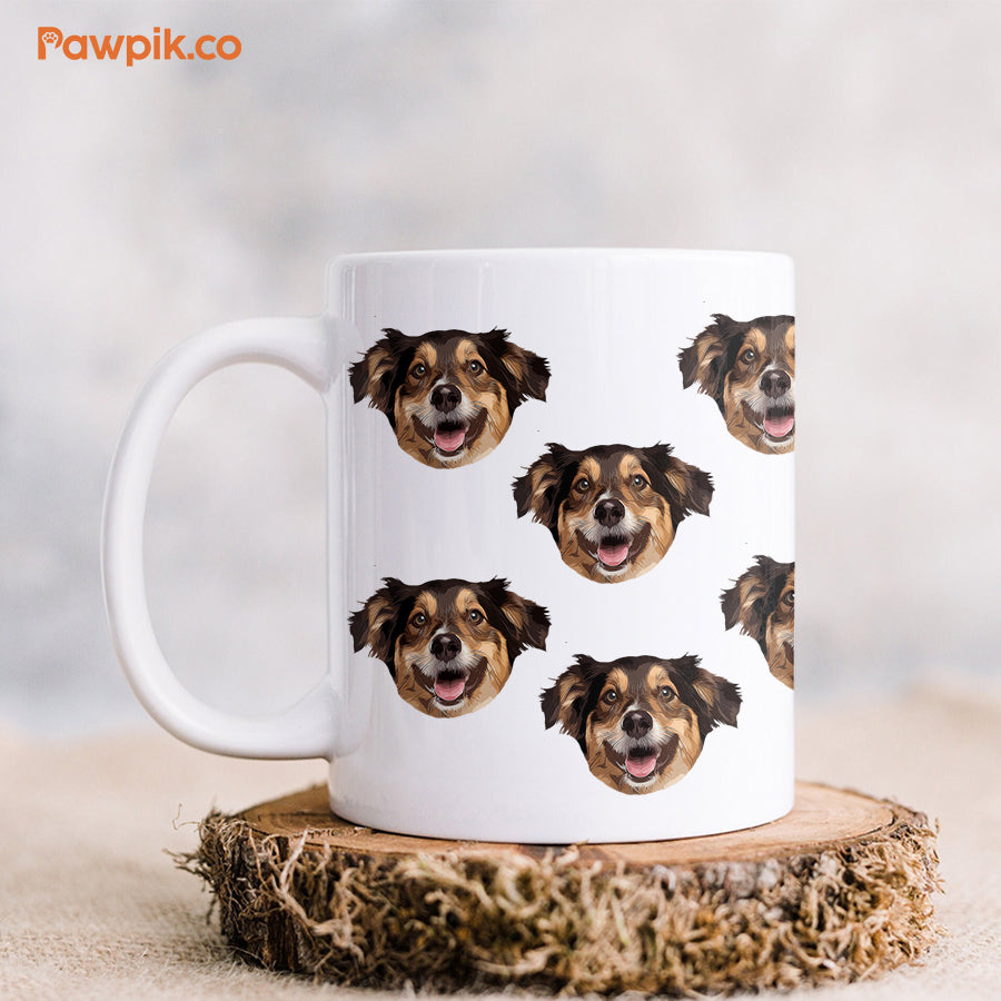 Personalized  Funny Pet Face White Mug - Gift for Pet Lovers
