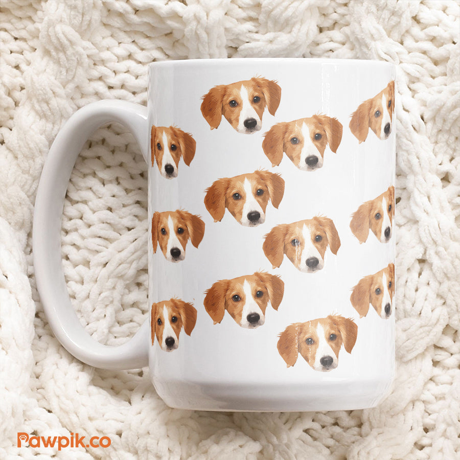 Personalized  Funny Pet Face White Mug - Gift for Pet Lovers