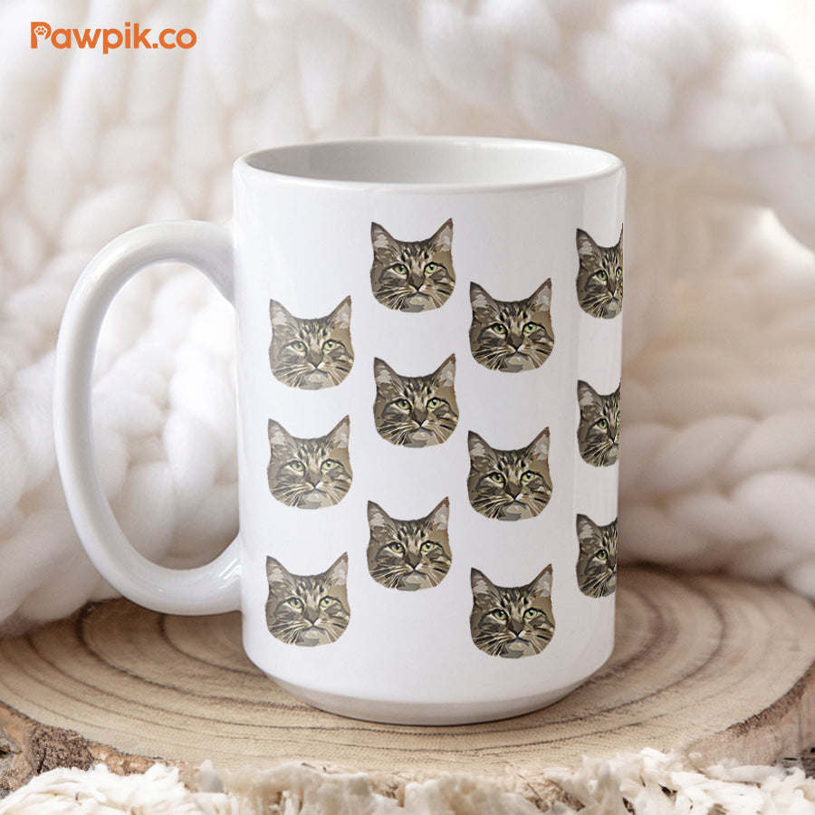 Personalized Super Cute Pet Face White Mug - Gift for Pet Lovers