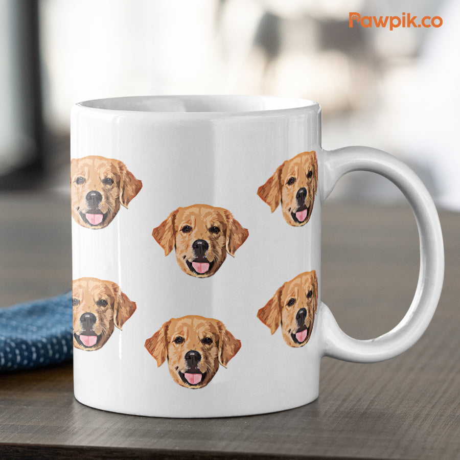 Personalized Super Cute Pet Face White Mug - Gift for Pet Lovers