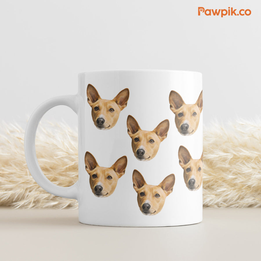 Personalized Adorable Pet Face White Mug - Gift for Pet Lovers
