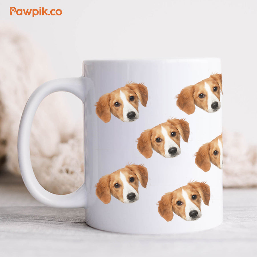 Personalized Adorable Pet Face White Mug - Gift for Pet Lovers