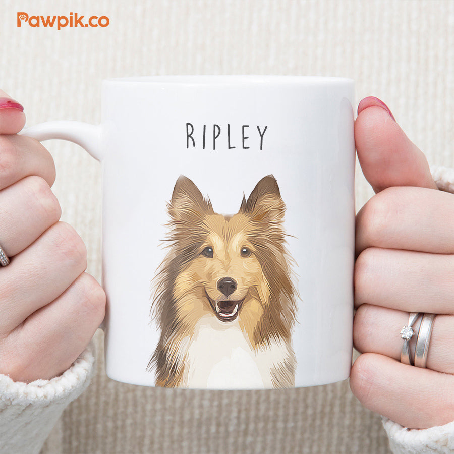 Personalized Adorable Pet Portrait White Mug - Gift For Pet Lovers